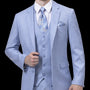 Sky Blue Three Piece Regular Fit Fashion Suit M18022