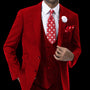 Red Three Piece Regular Fit Fashion Suit M2770