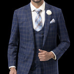 Navy Three Piece Regular Fit Fashion Suit M2780