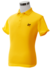 Men's Solid Mustard Quarter Button Up Collared Short Sleeve Shirt  - FINAL SALE