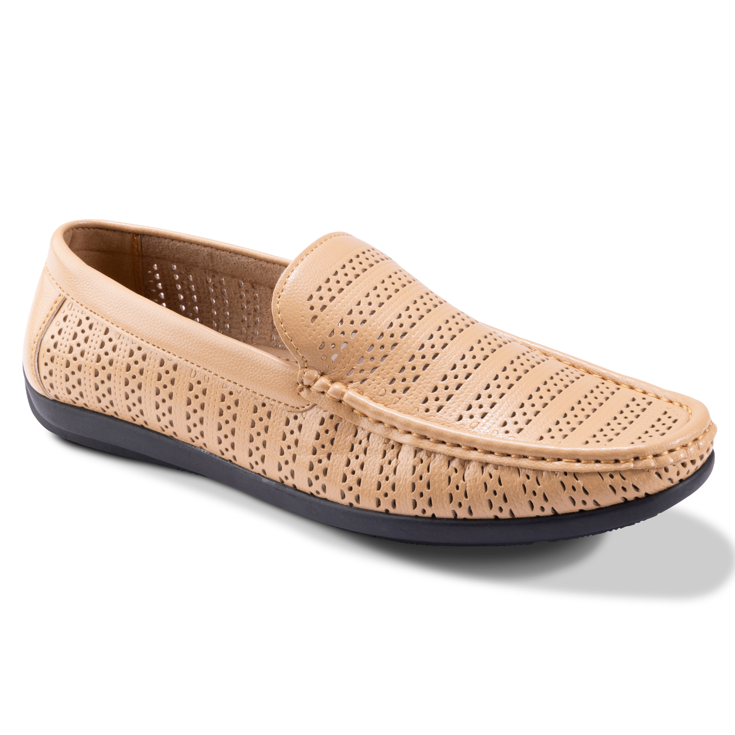 Montique Men s Tan Perforated Driving Shoes S22 Suits More