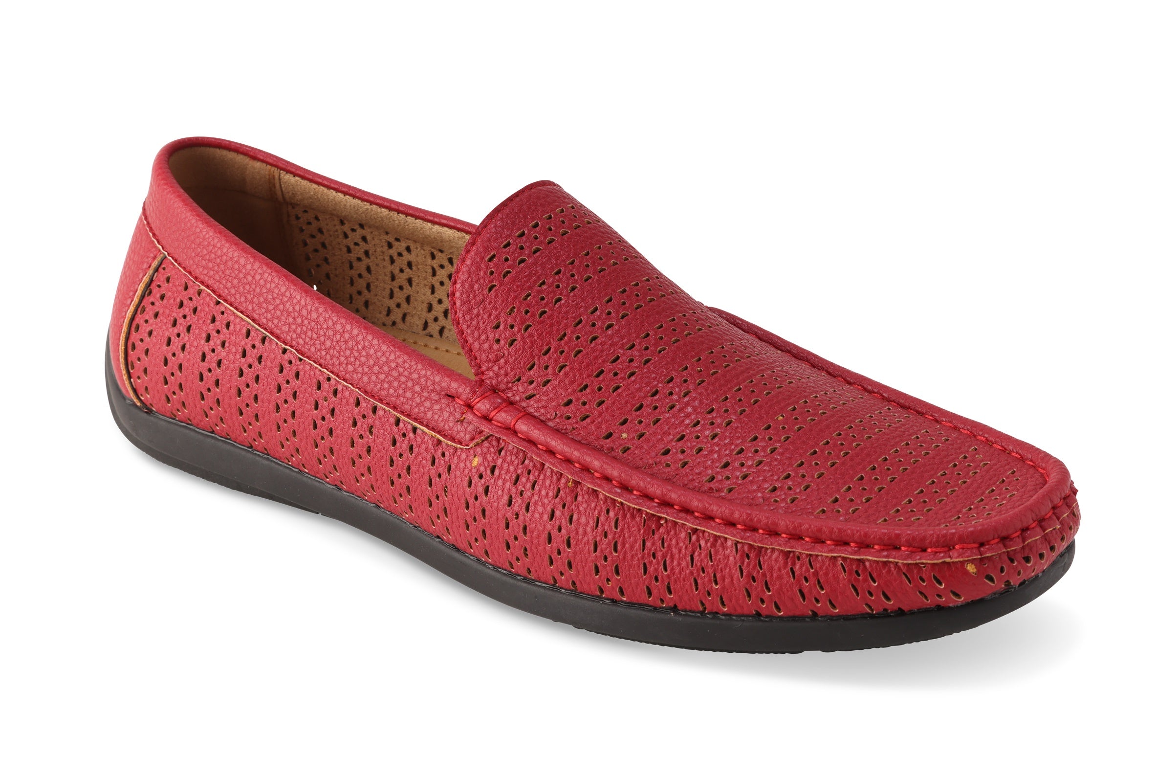 Montique Men's Cranberry Weave Pattern Fashion Loafers S22