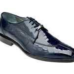 Belvedere Men's Genuine Ostrich Leg Dress Shoes in Navy - Siena
