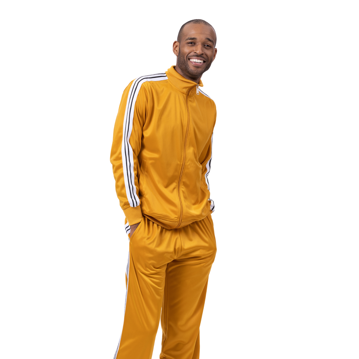 Montique Big Men s Casual Sport Tracksuit 2 Piece in Gold JS 27 Suits More