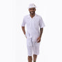 Montique White Tone on Tone Walking Suit 2 Piece SHORTS SET 72319