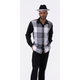 Montique Black Plaid Design 2 Piece Long Sleeve Walking Suit Set 2270
