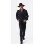Montique Slate Black Tone On Tone 2 Piece Long Sleeve Walking Suit Set 2290