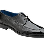 Belvedere Genuine Ostrich Leather Lining Men's Shoes in Black-Bolero
