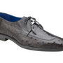 Belvedere Genuine Ostrich Leather Lining Men's Shoes in Gray-Bolero