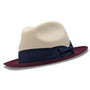 Chicify Collection: Montique White Color 2 1/4 Inch Wide Burgundy Brim Wool Felt Hat