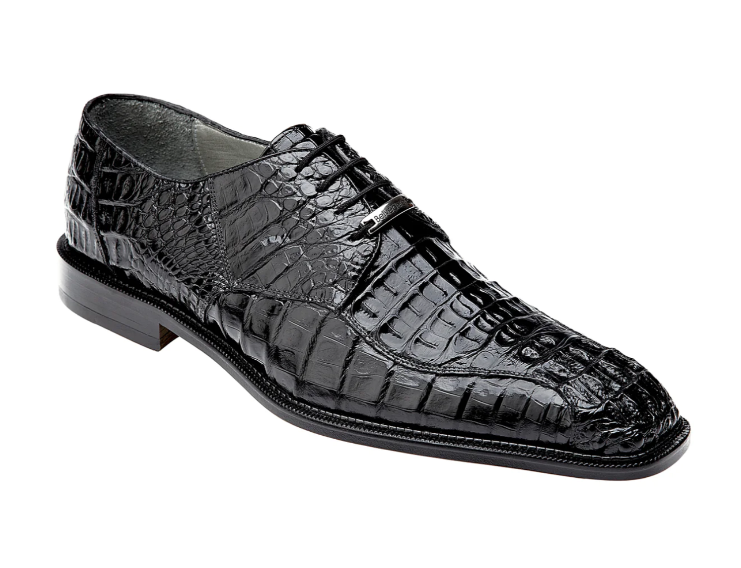 Black  hornback caiman dress shoe by Belvedere