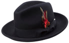Montique Men's Black Felt Pinch Fedora Untouchable Gangster Hat H09 - Suits & More
