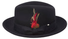 Montique Men's Black Felt Pinch Fedora Untouchable Gangster Hat H09 - Suits & More