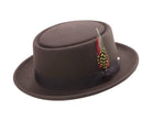 Montique Men's Brown Classic Pork Pie Felt Hat H12 - Suits & More