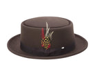Montique Men's Brown Classic Pork Pie Felt Hat H12 - Suits & More