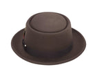 Montique Men's Brown Classic Pork Pie Felt Hat H12 - Suits & More