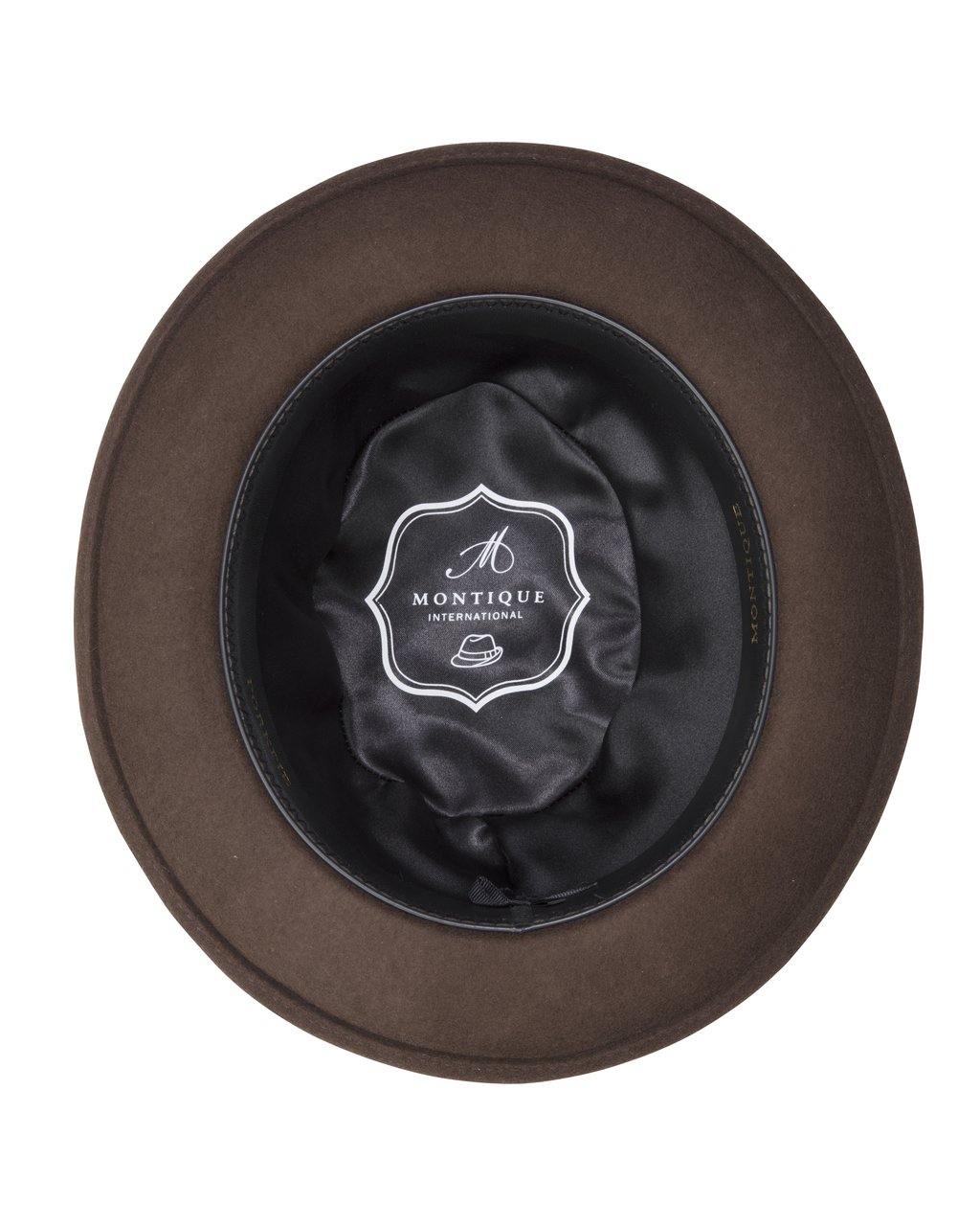 Montique Men's Brown Classic Pork Pie Felt Hat H12 - Suits & More