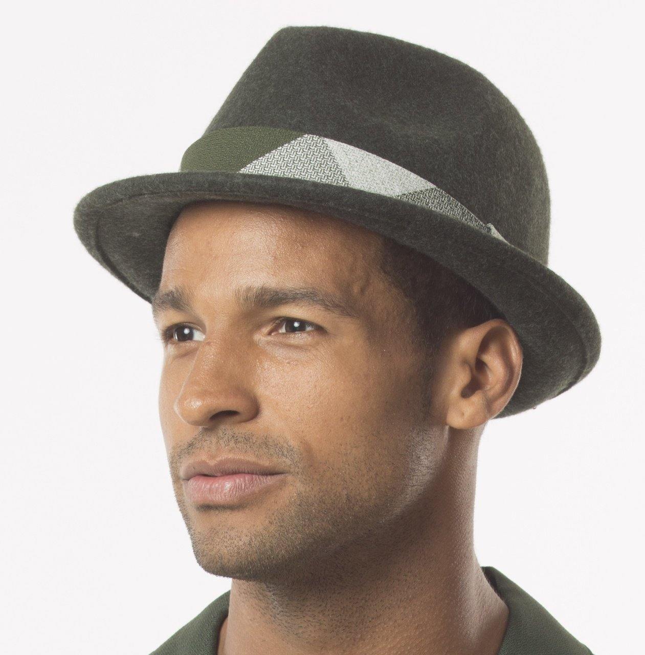 Montique Men's Hunter Fedora Stingy Brim Felt Hat H1634 - Suits & More