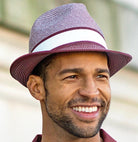 Montique Cognac Two Tone Braided Pinch Fedora Hat H-22 - Suits & More