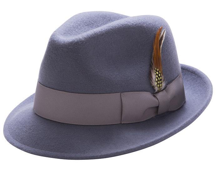 Montique Men's Grey Pinch Crushable Litefelt Snap Brim Hat H37 - Suits & More