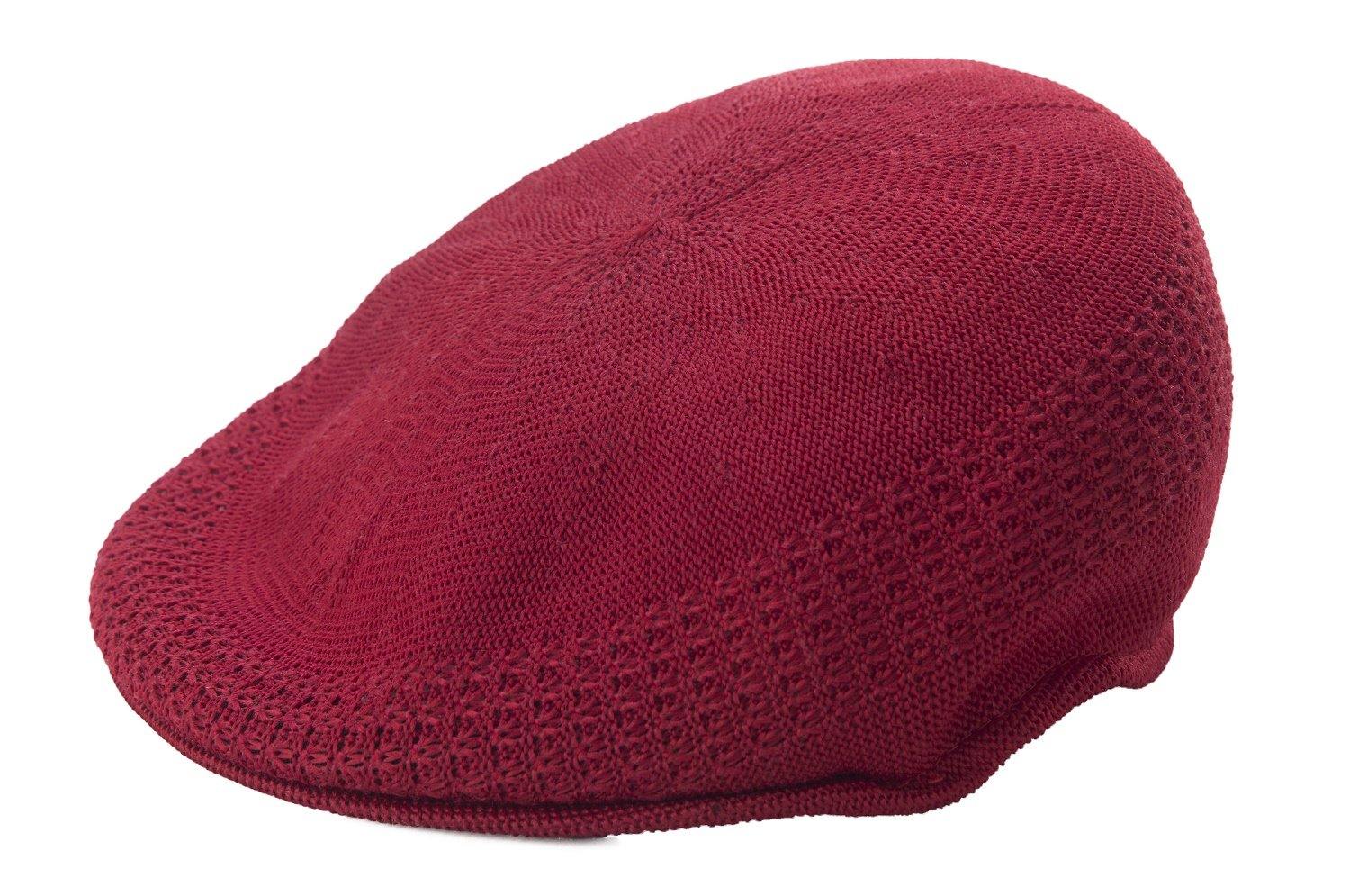 Men Red Knitted Newsboy Ivy Cap H43 - Suits & More
