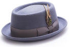 Montique Men's Grey Lite Felt Stingy Brim Pork Pie Felt Hat H44 - Suits & More