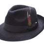 Modique Collection: Black Fur-Felt Pinch Fedora Hat