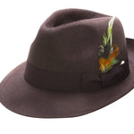 Brown Fur-Felt Pinch Fedora Hat H48
