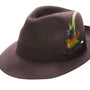 Modique Collection: Brown Fur-Felt Pinch Fedora Hat