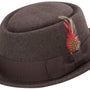 Montique Men's Brown Soft Rabbit Wool Snap Brim Pork Pie Teardrop Dent Hat H52
