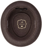 Montique Men's Brown Soft Rabbit Wool Snap Brim Pork Pie Teardrop Dent Hat H52 - Suits & More