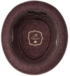 Montique Men's Heather Brown Soft Rabbit Wool Snap Brim Pork Pie Teardrop Dent Hat H52 - Suits & More