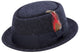 Prestique Collection: Men's Navy Soft Rabbit Wool Snap Brim Pork Pie Teardrop Dent Hat