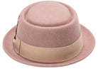 Montique Men's Tan Soft Rabbit Wool Snap Brim Pork Pie Teardrop Dent Hat H52 - Suits & More