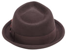 Montique Men's Brown Bogart Stingy Brim Fine Wool Felt Teardrop Dent Hat H-54 - Suits & More
