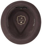 Montique Men's Brown Bogart Stingy Brim Fine Wool Felt Teardrop Dent Hat H-54 - Suits & More