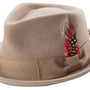 Montique Men's Camel Bogart Stingy Brim Fine Wool Felt Teardrop Dent Hat H-54