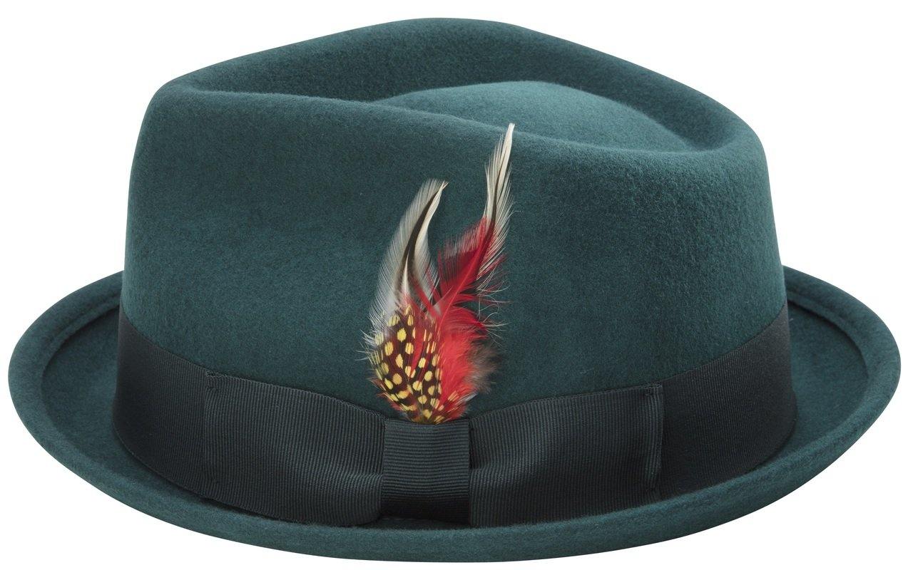 hunter green bogart wool felt hat front view