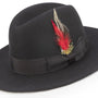 Montique Men's Black Center Crease Wide Flat Brim 2 7/8 Wool Felt Hat H61