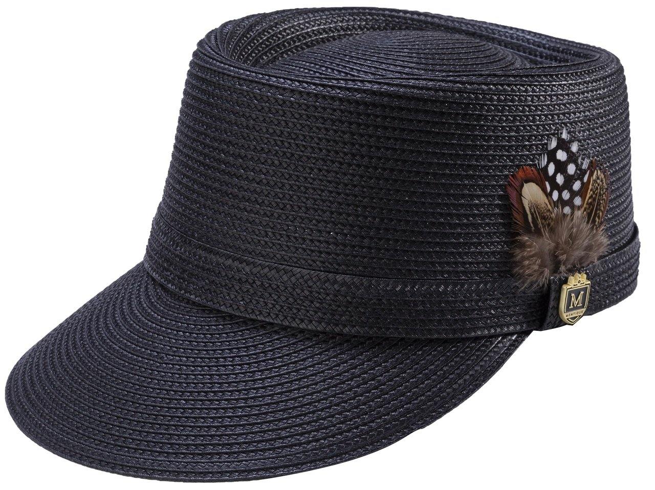 Men's Braided Solid Color Legionnaire Hat in Black H-66 - Suits & More