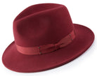 Montique Burgundy Color 2 1/2 Inch Wide Brim Wool Felt Hat H-70 - Suits & More