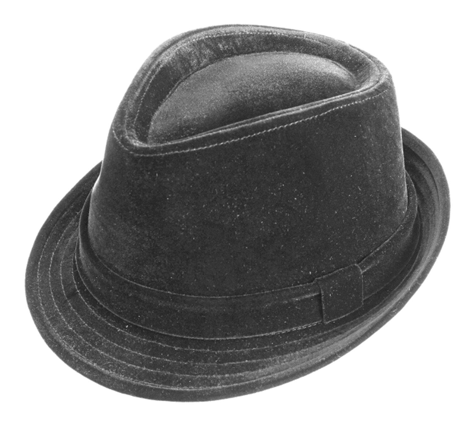 Montique Black Fedora Men's Velvet Stingy Brim Hat H16 - Suits & More