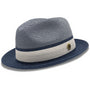 Ivorythm Collection: Navy Two Tone Braided Pinch Fedora Hat