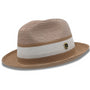 Ivorythm Collection: Montique Tan Two Tone Braided Pinch Fedora Hat H22
