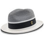Ivorythm Collection: Montique White Two Tone Braided Pinch Fedora Hat