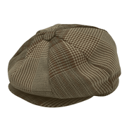 Montique Glen Plaid Newsboy Cap in Bronze - H29