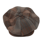Montique Glen Plaid Newsboy Cap in Brown - H29 - Suits & More