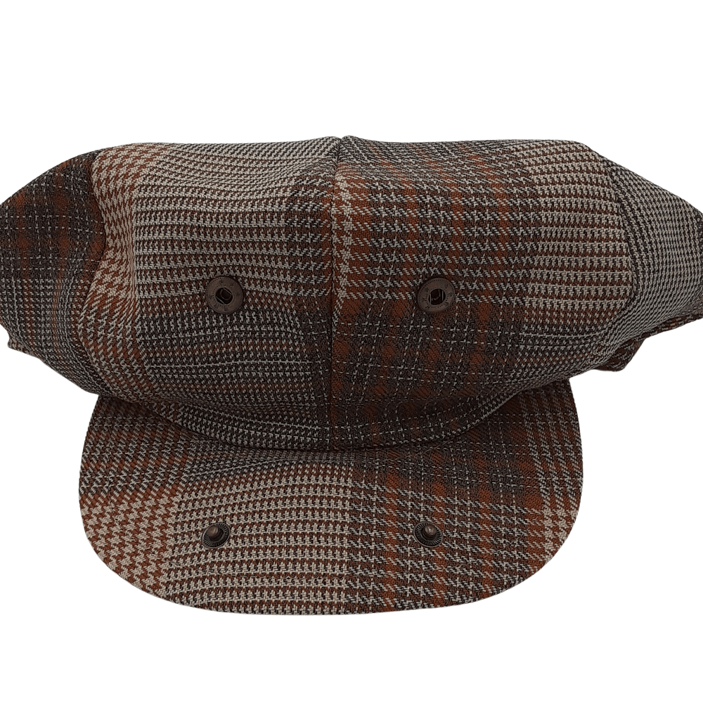 Montique Glen Plaid Newsboy Cap in Brown - H29 - Suits & More