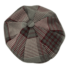 Montique Glen Plaid Newsboy Cap in Wine - H29 - Suits & More