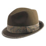 Montique Men's Olive Fedora Stingy Brim Felt Hat H35